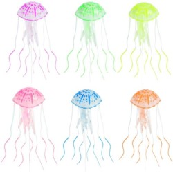 EnergyPower Zierquallen aus Silikon, künstliche Quallen, 6er-Set, fluoreszierende Farben, künstliche Quallen, bunte Imitation