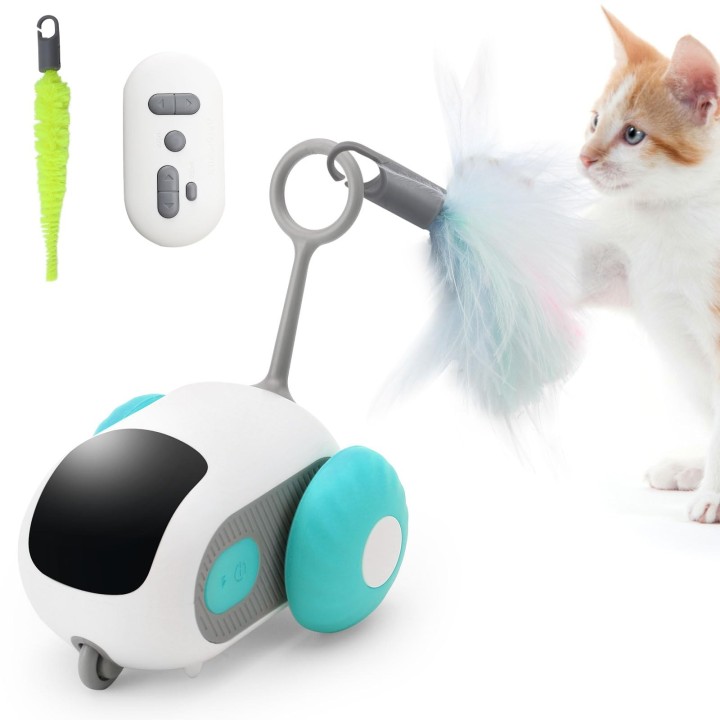 LATTCURE Katzenspielzeug Automatisch mit Fernbedienung, Elektrische Maus, Katzenspielzeug Automatisch, USB Wiederaufladbar, 2