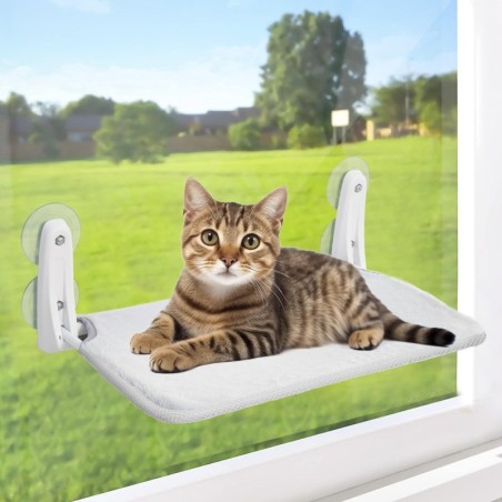 Katzenhängematte für Katzenfenster, Saugnapf-Typ, selbstklebend, Tragkraft, faltbar, für Katzenfenster, für alle Katzen, Häng