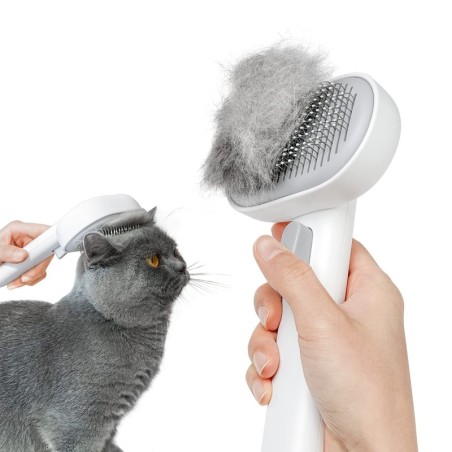 Aumuca Haustierbürste Push Cat Dog Cat Dog Haarentfernung Massage Slicker Bürsten Pillenentfernung für Hunde und für kurze un