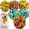 XL Kauball für Hunde, zum Kauen schwerer Hunde, Aggressionsspielzeug mit starkem Zahnseil, 6er-Pack, unzerbrechliches Kauspie