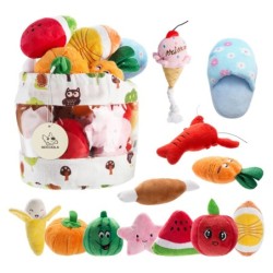 Nocciola Hundespielzeug Obst, Haustierspielzeug mit Sound, kleine Hunde, mittelgroße Hunde, Hundespielzeug, Stofftier, stabil