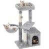 Yaheetech Katzenturm für Katzen, Katzenspielzeug ... hellgrau