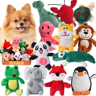 LEGEND SANDY Quietschendes Hundespielzeug für Hunde, Plush Sam, 12-teiliges Plüschspielzeug-Set, süßes, sicheres Kauspielzeug