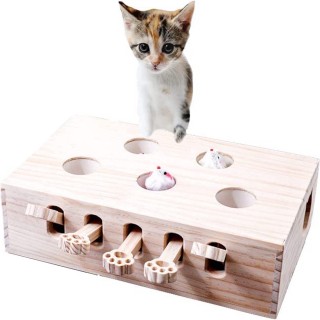 pearpark Katzenspielzeug aus Holz Stilvolles Katzenspielzeug aus sorgfältig ausgewähltem Holz Sichere Materialien Katzenball