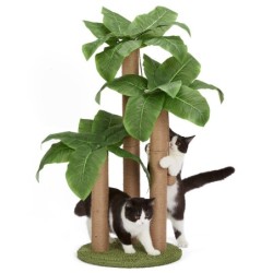 LEMONDA Kanna Katzenkratzbaum mit Bommel, Krallen, Krallenabstand, Höhenverstellung, Breitenverstellung, Spielzeug, Schärfen,