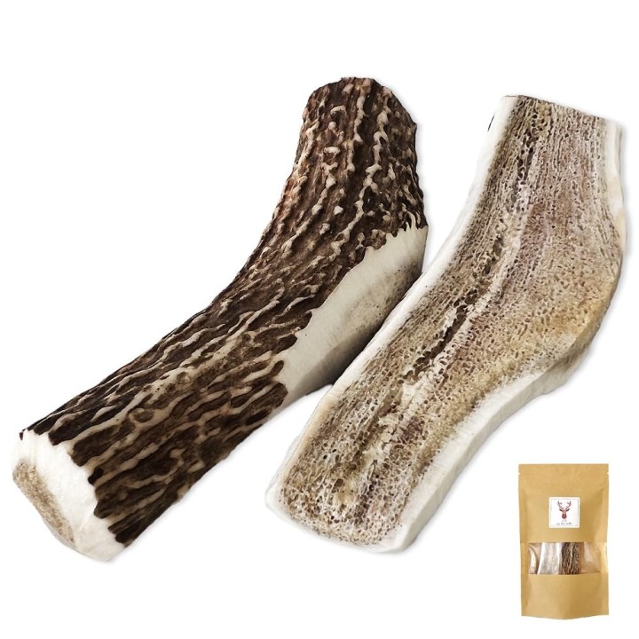 Happy Deji Days Hirschgeweih-Hundekauf, toll für Hunde, 11 cm bis 13 cm, halbiertes Kaugummi, heimischer Hokkaido, Ezo-Hirsch