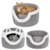 Ownpets Katzenkuppel für Hunde und Katzen, mit Wärmekissen, Schlaffunktion für kleine und große Hunde, Winterbett, Hausform,