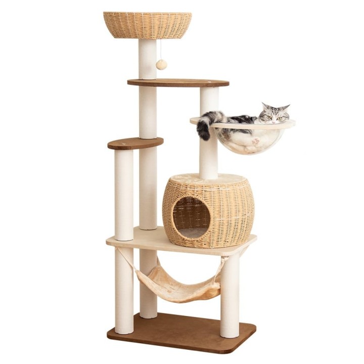 Katzenhöhle, groß, mit Gummi-Innenausstattung, mehrfach verwendbar, sowohl für den Sommer als auch für die Beobachtung, Katze