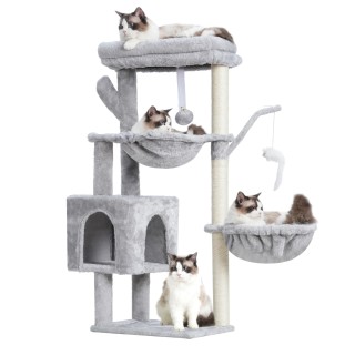 Heybly Cat Mini Cat, ideal für Kätzchen und kleine Katzen, Ultra Space 2, natürlicher Hanf, Krallenschärfer, Höhe hellgrau, H
