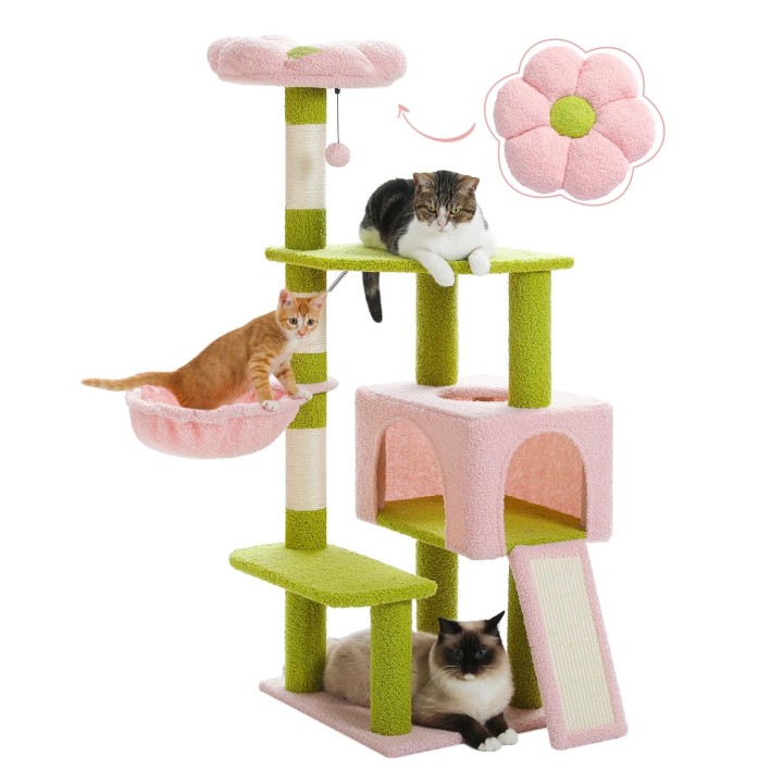 PAWZ Road Cat Wide Space Compact Hanfschnur Kratzen Kann Mehrfachbeobachtung Katzenspielzeug Höhe 120cm Grüner Turm, Stilvoll