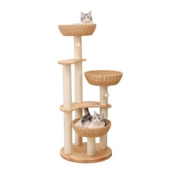 PETTIFUL Katzenbett aus Naturkautschuk, groß, für den Sommer und mehrere Katzen, inklusive transparenter mittelgroßer Krallen