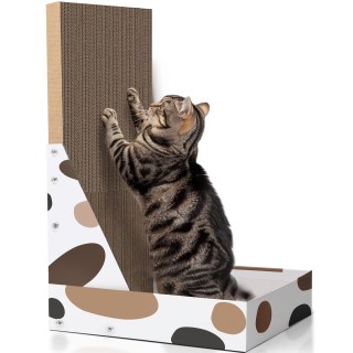 ComSaf Katzenkrallenschärfer, Katzenkratzbaum aus Karton, Katzenkratzbaum, vertikaler Katzenkrallenschärfer, Kartonwand, Stre