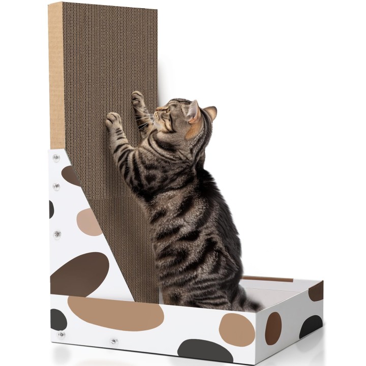 ComSaf Katzenkrallenschärfer, Katzenkratzbaum aus Karton, Katzenkratzbaum, vertikaler Katzenkrallenschärfer, Kartonwand, Stre