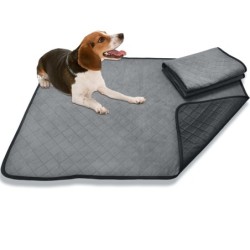 Sunframe Waschbare Haustiermatte für starkes, dickes Toilettenurin-Pflegeleck, 2 graue Laken, wasserdicht, Hunde, Absorption,