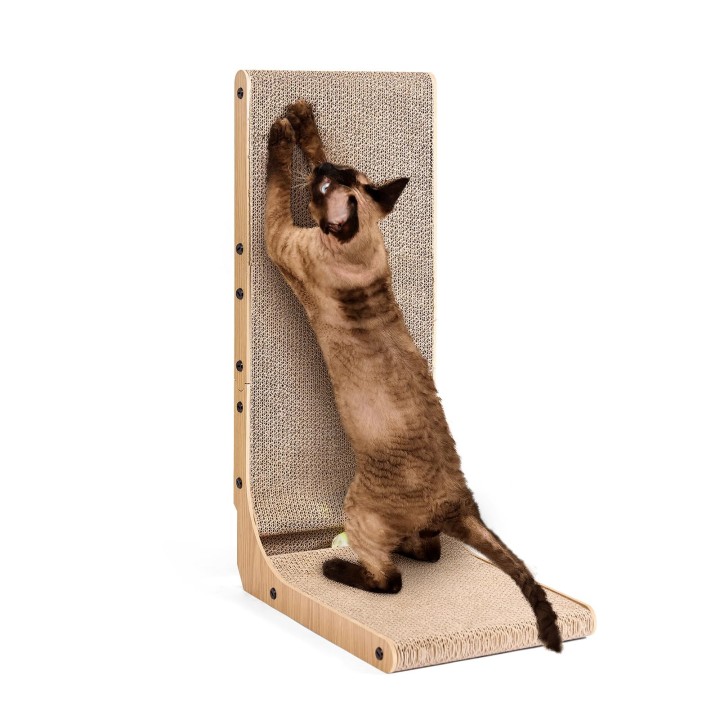 EHEYCIGA Katzennagelschärfer, Katzenkratzbett, Katzenkratzbrett, Katzenhaus, L, Katzenartikel, Katzenkratzkarton (L-Form, 42x