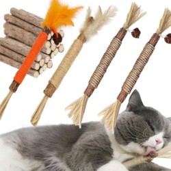Luxus-Geschenk ULcomlife Natürliche Matatabi-Katze, 12 Stück, Matatabi-Feder, Hanfseil, kein gesundes Kauen, Zähne, Linderung