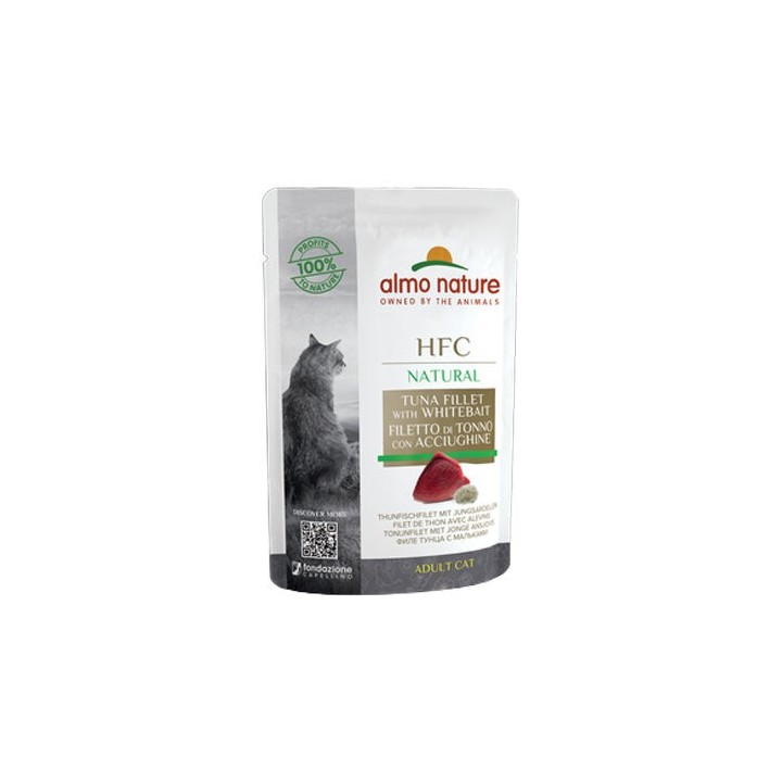 Almo Nature HFC Natural Katzenfutter - Dosen - Thunfisch & Jungsardellen - 24 x 55 g