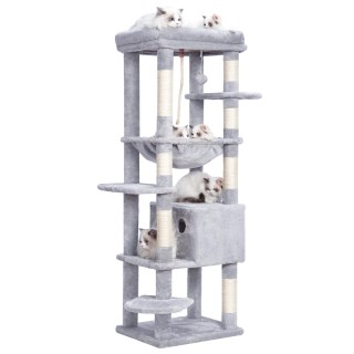 Heybly Katzenturm für große Katzen, mehrere Katzen, ultra-platzsparend, leicht zu beobachten, Hanf, Krallenschärfen, Höhe hel
