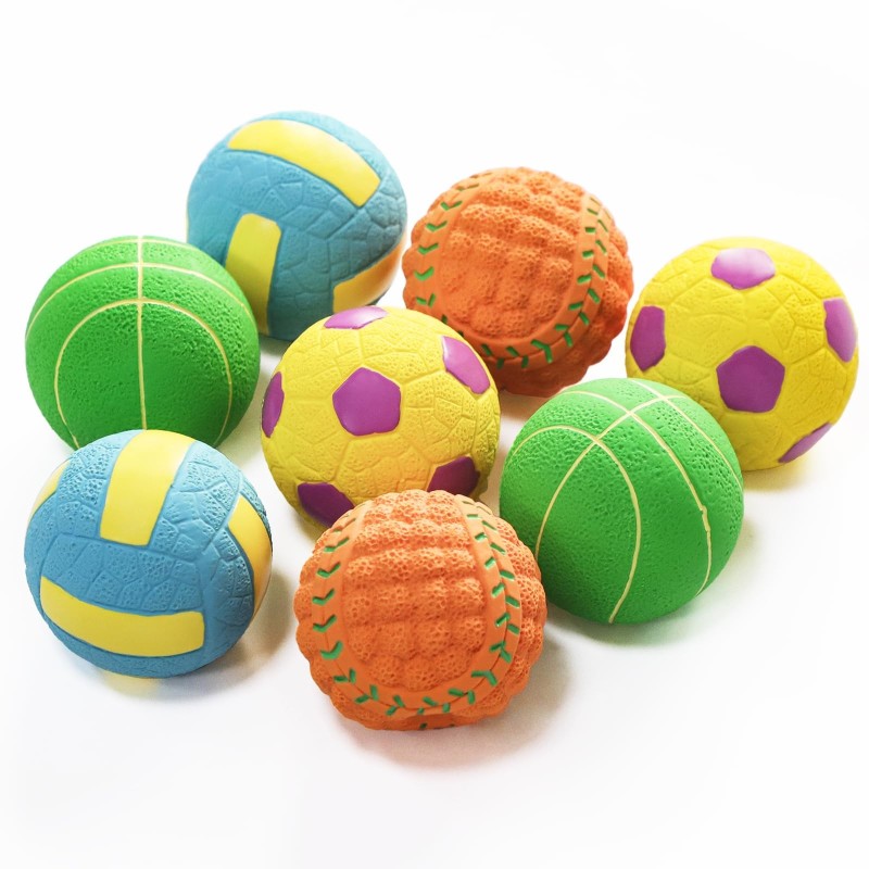 SCHITEC Hundespielzeug Ball mit Geräusch von Durchmesser Kauen Mangel an Stress Pädagogisch Geeignet für Kleine Mittelgroße H