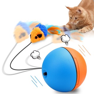 Vofolen Katzenspielzeug, automatischer Katzenball, Katzenspielzeugball, Maus, Plüsch, elektrisches Katzenspielzeug für den In