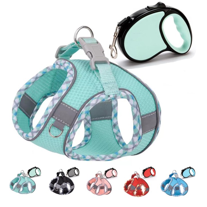 Haustiergeschirr für kleine Hunde, Teleskop-Flexi-Automatik-Rollleine für mittelgroße Hunde, Traktionsleine, Rollleine für se