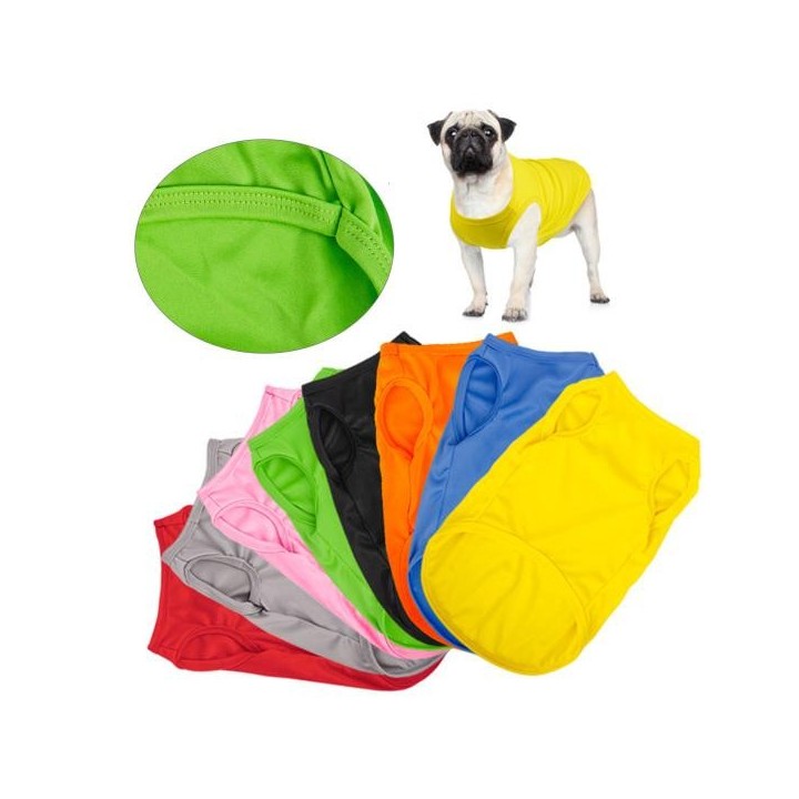 Hundeweste, einfarbig, Rundhalsausschnitt, elastisches Baumwoll-T-Shirt, Sommer-Haustierkleidung, Welpenkostüm M rosa