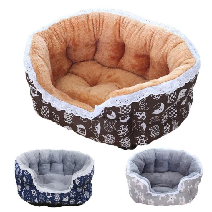 Erhöhtes Haustier-Hundebett für Hunde und Katzen, Spitze, Winter, warmes Haustier-Schlafnest, weiches Plüsch-Welpenbett, Hund