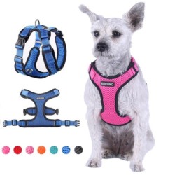 Verstellbares Haustier-Trainingsprodukt, Chihuahua-Mops, kein Ziehen, Netz-Hundegeschirr, atmungsaktive Welpenweste, reflekti