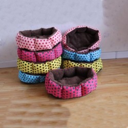 Warmes Katzenbett, Kissen, Körbe, Punkte, Matte, Bett für kleine Hunde, Chihuahua, Zwinger, Sofa L (53x43cm) gelb