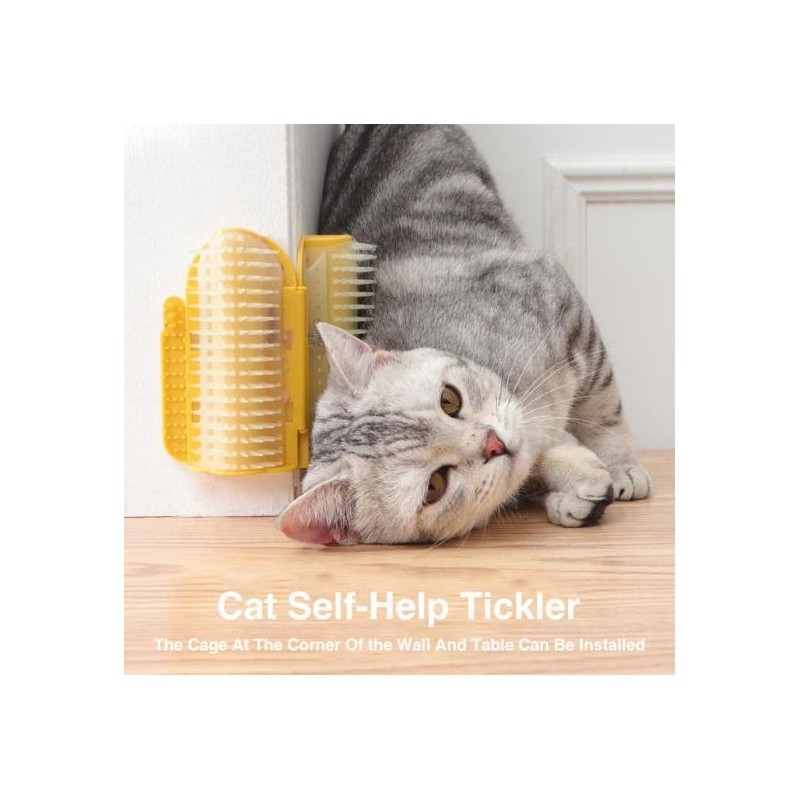 Katze Selbst Groomer Paste Installation Entfernen Haar Reinigung Weichen Bürstenkopf Spitz Massage grün