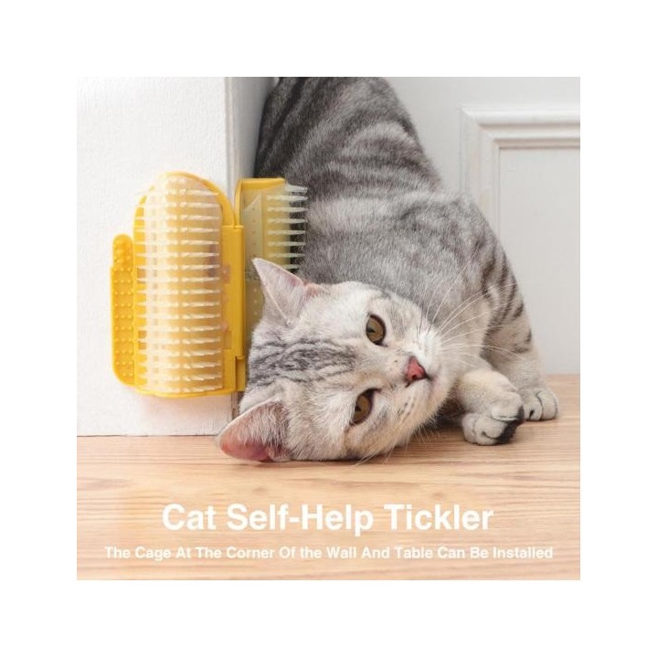 Katze Selbst Groomer Paste Installation Entfernen Haar Reinigung Weichen Bürstenkopf Spitz Massage grün