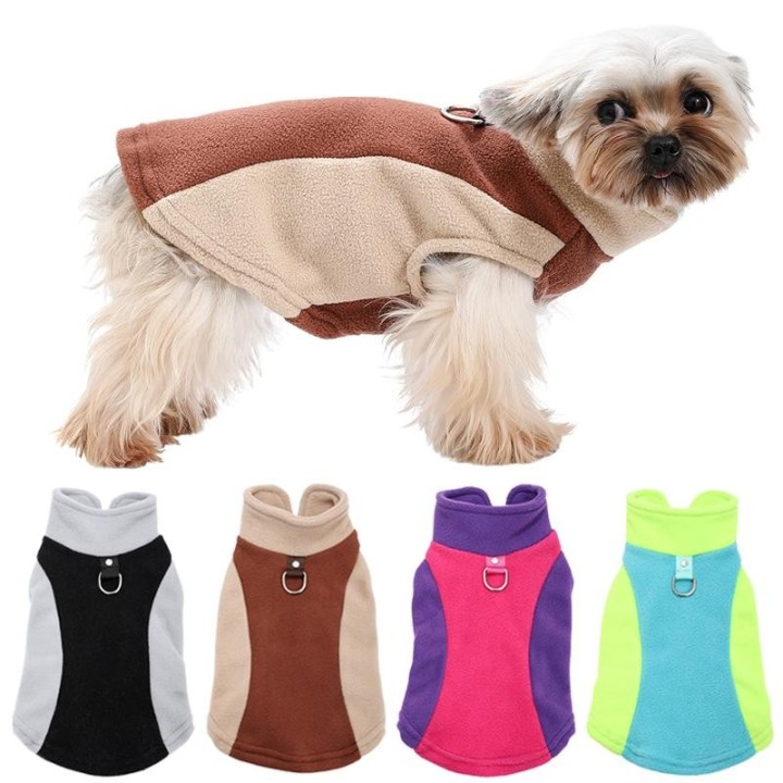 Warme Hundekleidung für den Winter, Welpen-/Katzenjacke mit D-Ring, weiche Fleece-Pulloverweste für kleine Hunde, für Chihuah