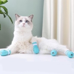 Katzenkrallenabdeckungen, Anti-Beißen, Bad, Waschen, Katzenkrallenabdeckung, geschnittene Nägel, Fußabdeckung Upgrade 4Pcs bl