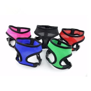 Verstellbares Hundegeschirr, atmungsaktives Nylon-Mesh-Geschirr für Hunde, Welpenhalsband, Katze, Haustier, Brustgurt, Leine