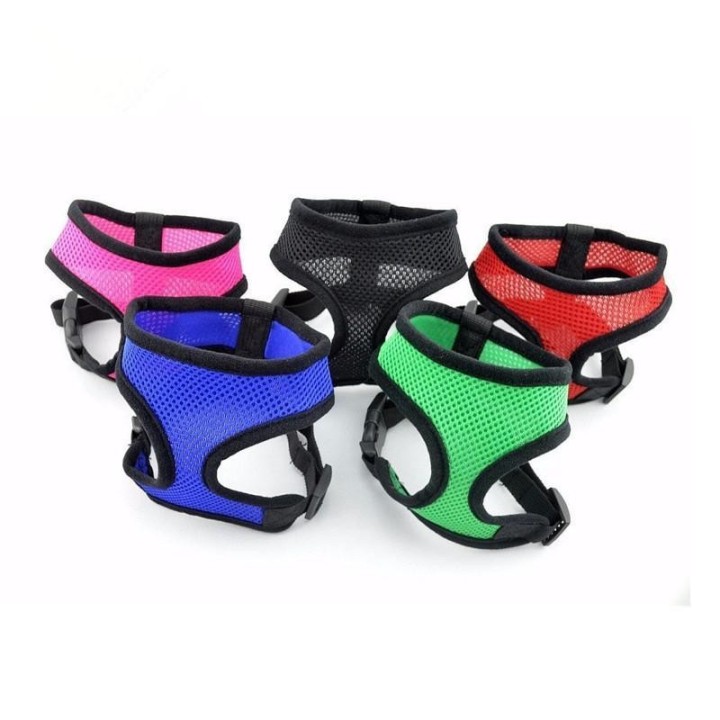 Verstellbares Hundegeschirr, atmungsaktives Nylon-Mesh-Geschirr für Hunde, Welpenhalsband, Katze, Haustier, Brustgurt, Leine