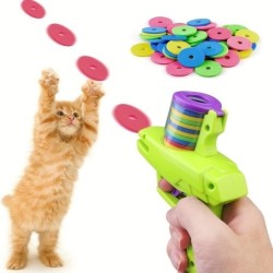 Katzenspielzeugwerfer mit Karomuster, Schaumstoffscheiben im Lieferumfang enthalten, batterieloser Spaß für Haustiere – für K
