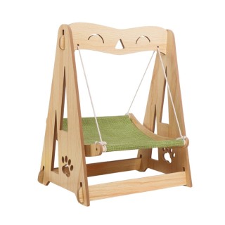 Katzenschaukel aus Holz, Hängematte, bequem, atmungsaktiv, stabil, leise, für den Sommer, zum Aufhängen, Katzenbett für alle