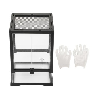 Reptilien-Glas-Terrarium-Tank, Mehrzweck, ausbruchsicher, transparent, atmungsaktiv, Reptilien-Split