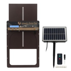 Automatische Hühnerstalltür mit Lichtsensor, Zeitsteuerung, Fernbedienung, Solarbetriebene 3-in-1-Stalltür für die Zucht