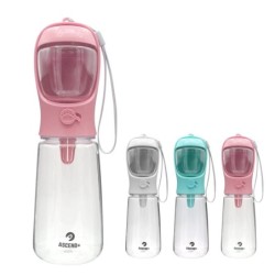 Hundetrinknapf Spaziergang Haustier Wasserflasche Wasserflasche Snack 550ml Rosa [ASCEND+]