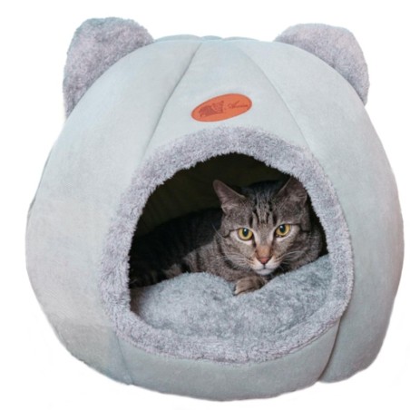 Katzenhaustier Katzenkuppel kalt drinnen mit Kissen [NSK] Bett, Bett, Haus, Form, warm, flauschig, Schutz, Verwendung, waschb