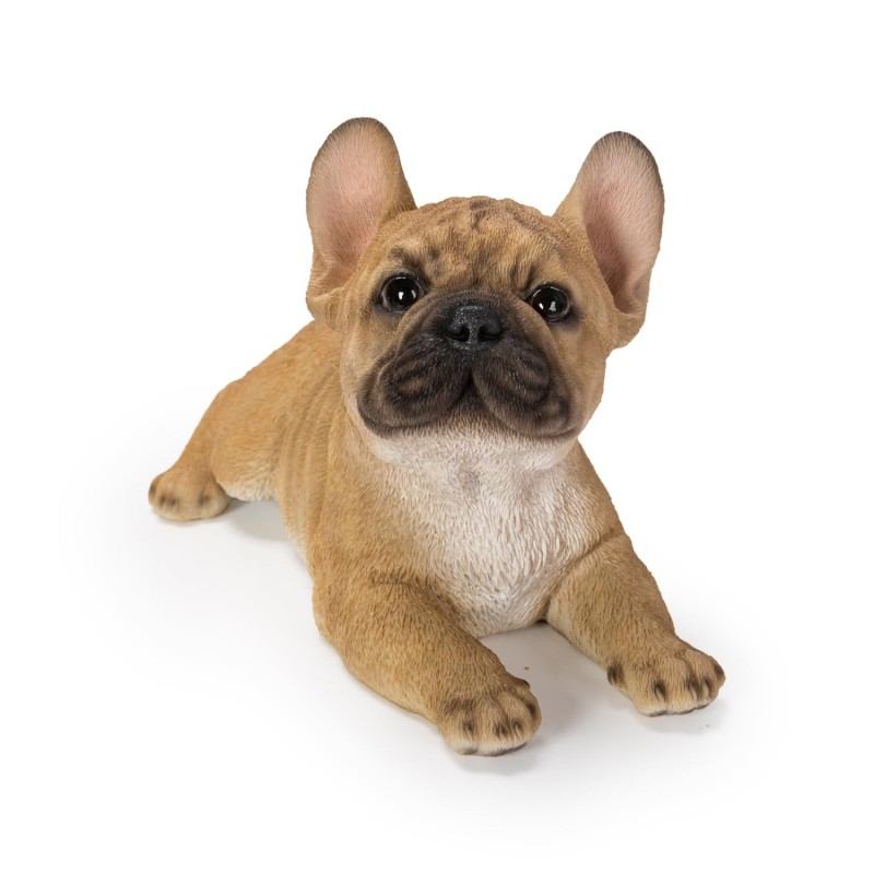 Woovia Bauch Französische Bulldogge 21 xx 13cm Puppe Figur Deko Tier Gartendeko Hund H21171 12,8 braun