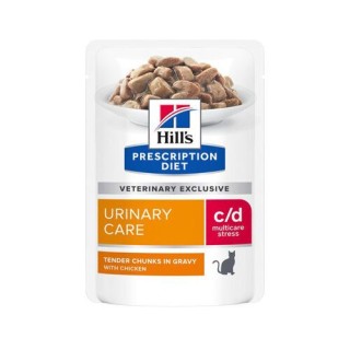 Hill's Prescription Diet c/d Urinary Stress Katzenfutter - Frischebeutel - Huhn - 12 x 85 g