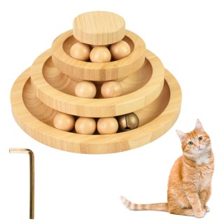 mofulafu Katzenspielzeug, Ball, rotierender Turm mit Glocke, Punch, für Katzen im Innenbereich, Übungsschicht, rutschfest, fü