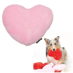 Herzförmiges Hundespielzeug, Haustierspielzeug mit Pfeife, macht Geräusche, zum Spielen, Stressabbau, gemeinsames Spielen, Hu