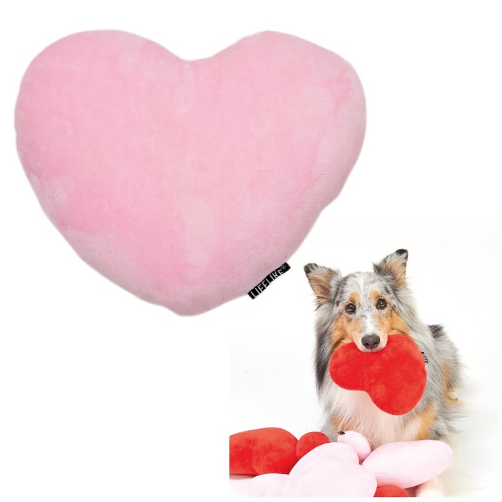 Herzförmiges Hundespielzeug, Haustierspielzeug mit Pfeife, macht Geräusche, zum Spielen, Stressabbau, gemeinsames Spielen, Hu