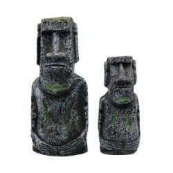 Charmoon Aquarium-Objekt, Moai-Statue, Puppe, Denkmalmodell, stilvolles Versteck, Unterschlupf, Figur, Ornament, groß und kle
