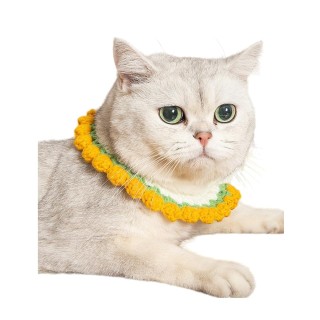 Gestricktes Haustierhalsband, Haustierhalsband, süße gestrickte Blumenhalskette, Accessoire für Katzen, süße Blumen, toll für