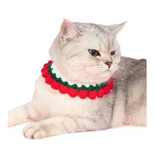 Gestricktes Haustierhalsband, Haustierhalsband, süße gestrickte Blumenhalskette, Accessoire für Katzen, süße Blumen, toll für